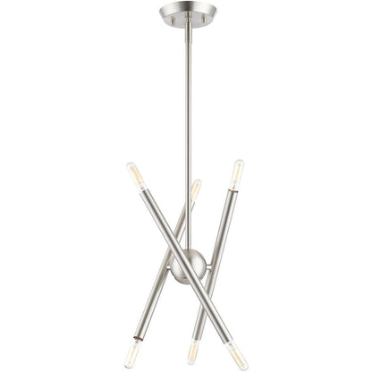 Six Light Dimmable Chandelier With Shades