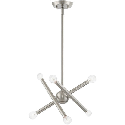 Six Light Dimmable Chandelier With Shades