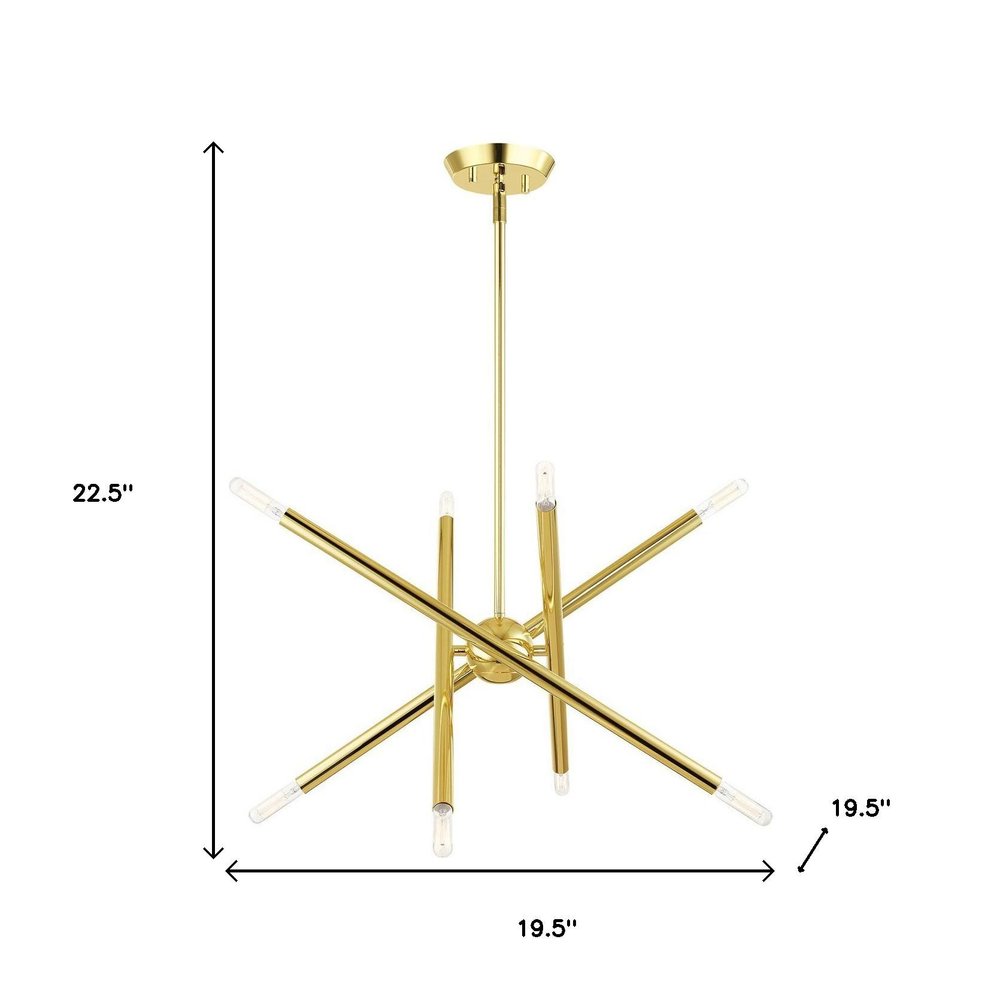 Eight Light Dimmable Chandelier With Shades