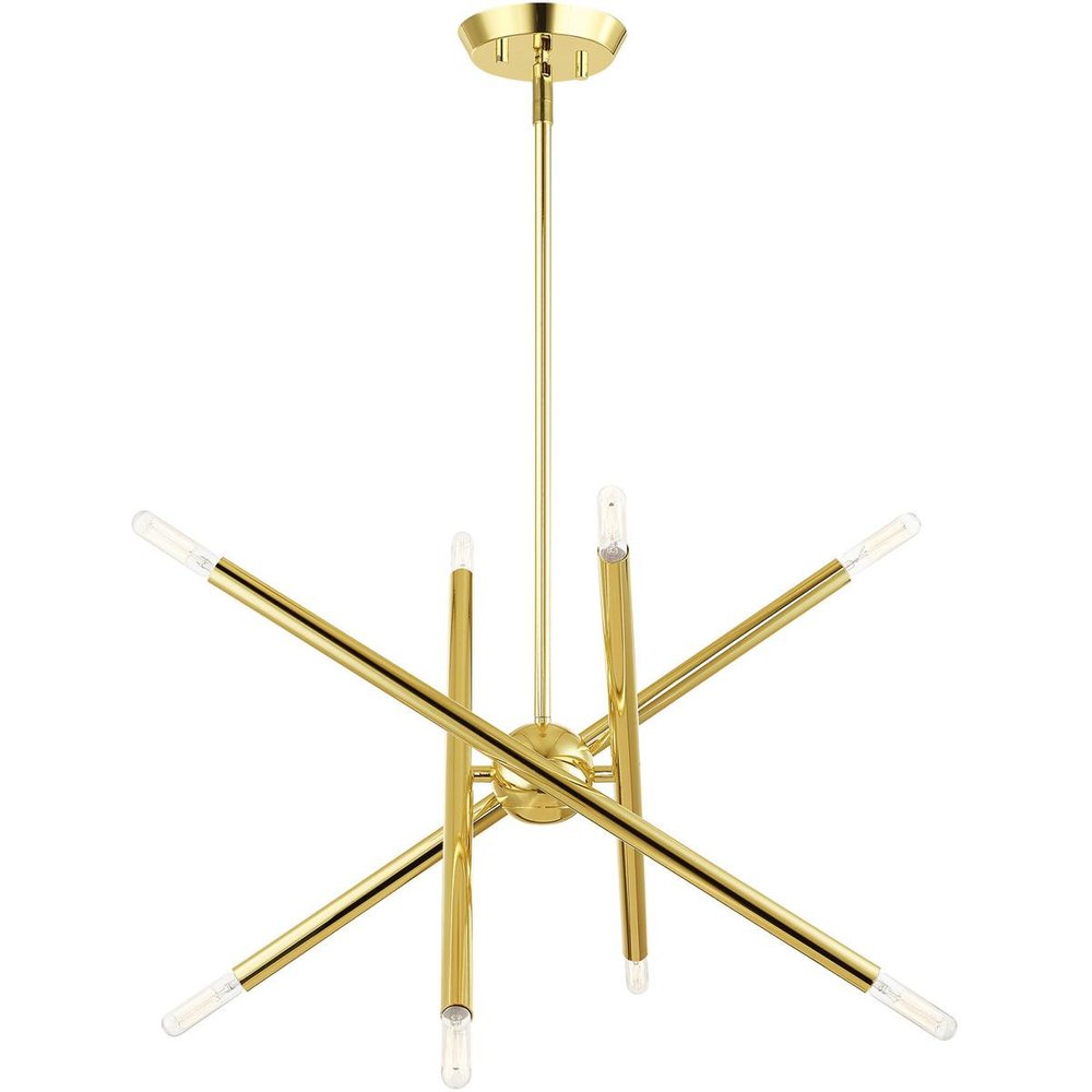 Eight Light Dimmable Chandelier With Shades