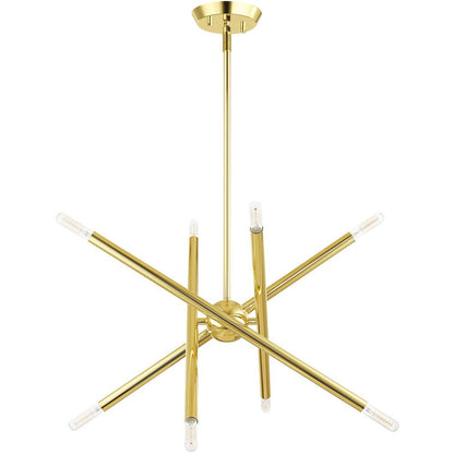 Eight Light Dimmable Chandelier With Shades