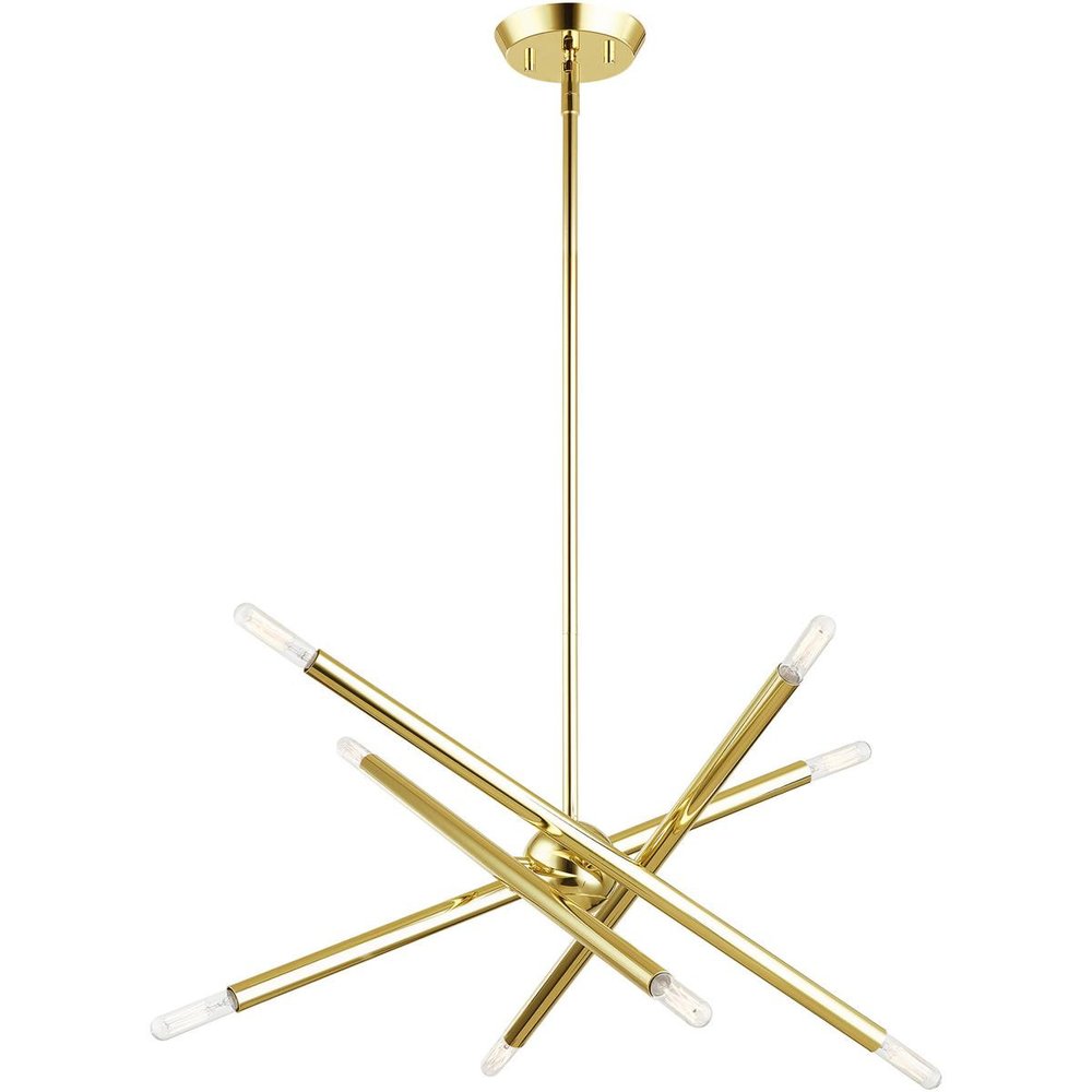 Eight Light Dimmable Chandelier With Shades
