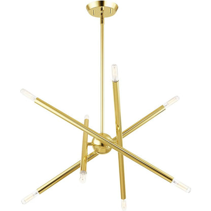 Eight Light Dimmable Chandelier With Shades