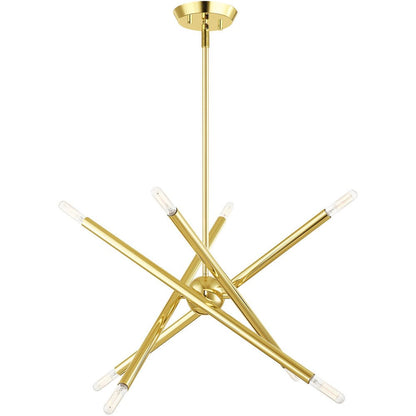 Eight Light Dimmable Chandelier With Shades
