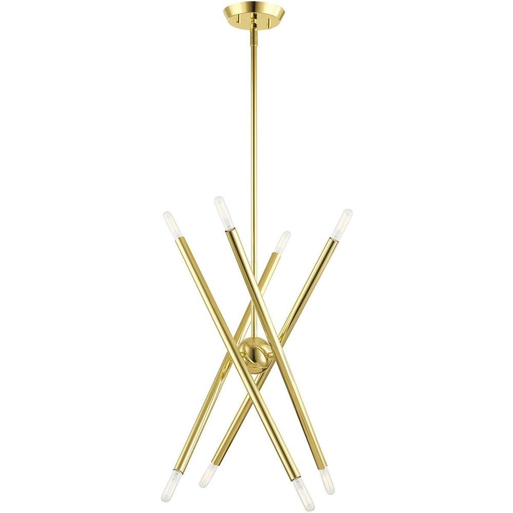 Eight Light Dimmable Chandelier With Shades