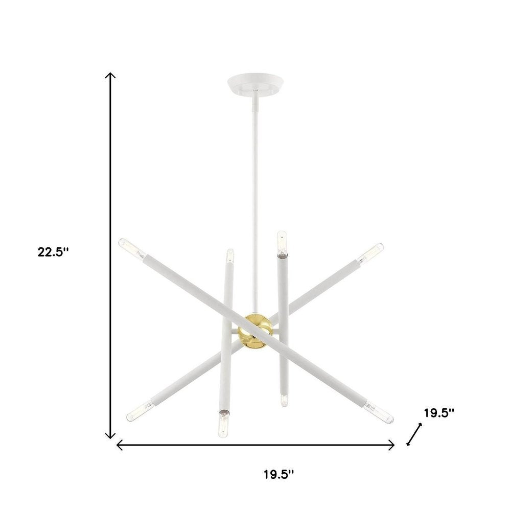 Eight Light Dimmable Chandelier With Shades