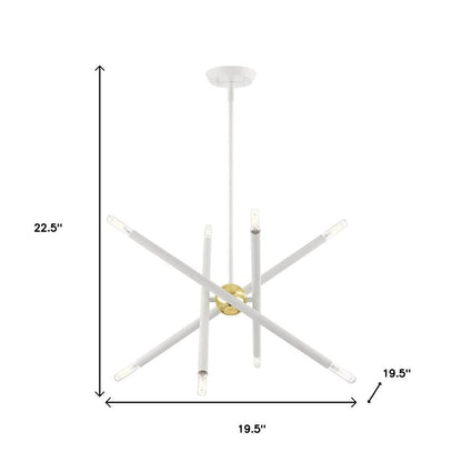 Eight Light Dimmable Chandelier With Shades