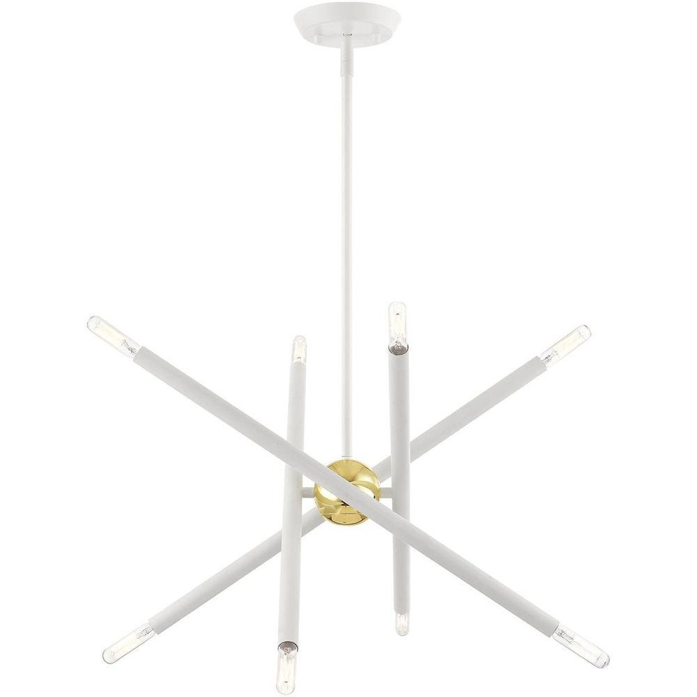 Eight Light Dimmable Chandelier With Shades