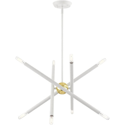 Eight Light Dimmable Chandelier With Shades