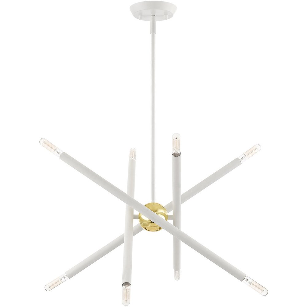 Eight Light Dimmable Chandelier With Shades