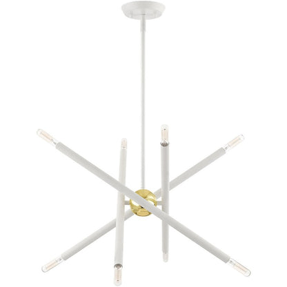 Eight Light Dimmable Chandelier With Shades