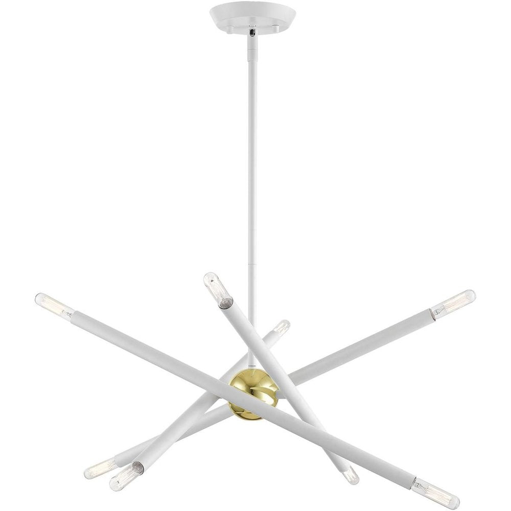 Eight Light Dimmable Chandelier With Shades