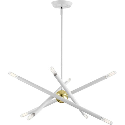 Eight Light Dimmable Chandelier With Shades