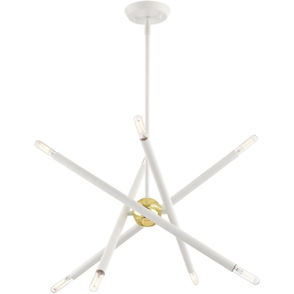 Eight Light Dimmable Chandelier With Shades