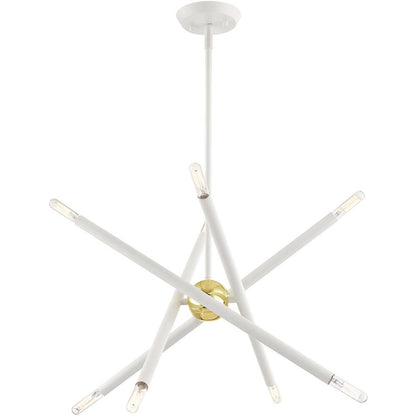 Eight Light Dimmable Chandelier With Shades