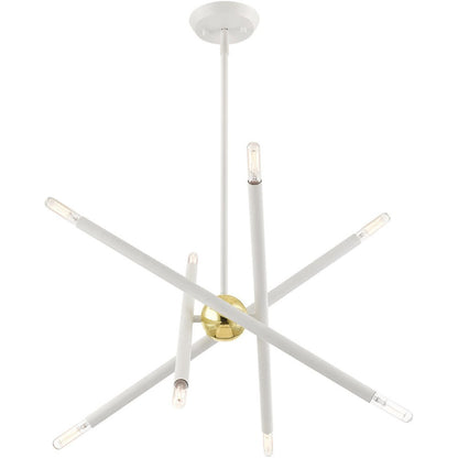 Eight Light Dimmable Chandelier With Shades