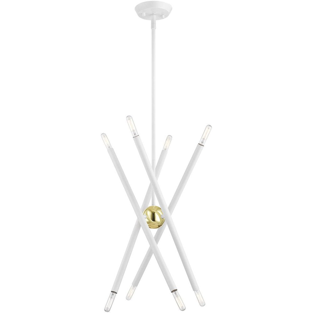 Eight Light Dimmable Chandelier With Shades