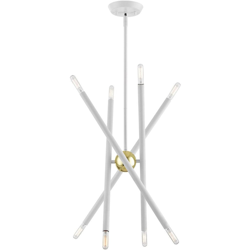 Eight Light Dimmable Chandelier With Shades