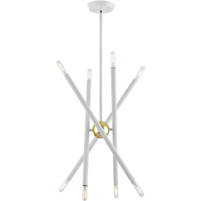 Eight Light Dimmable Chandelier With Shades