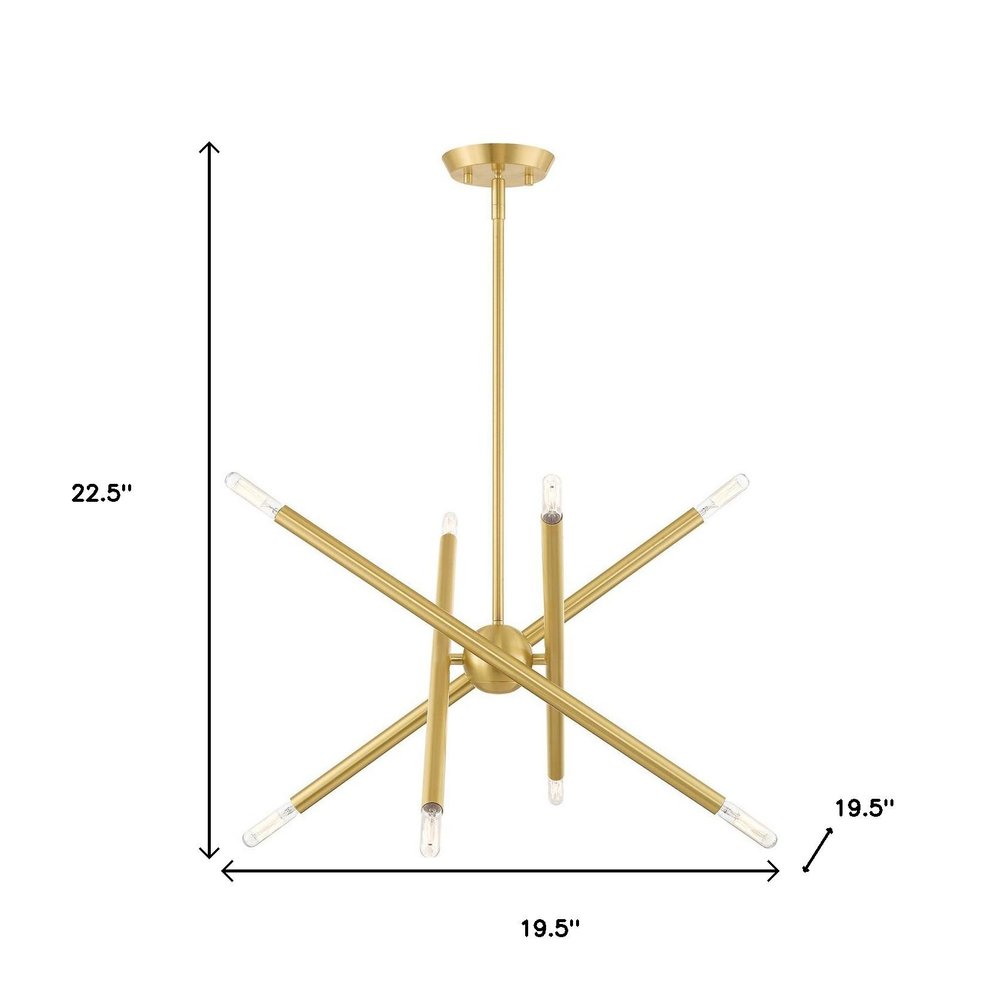 Eight Light Dimmable Chandelier With Shades
