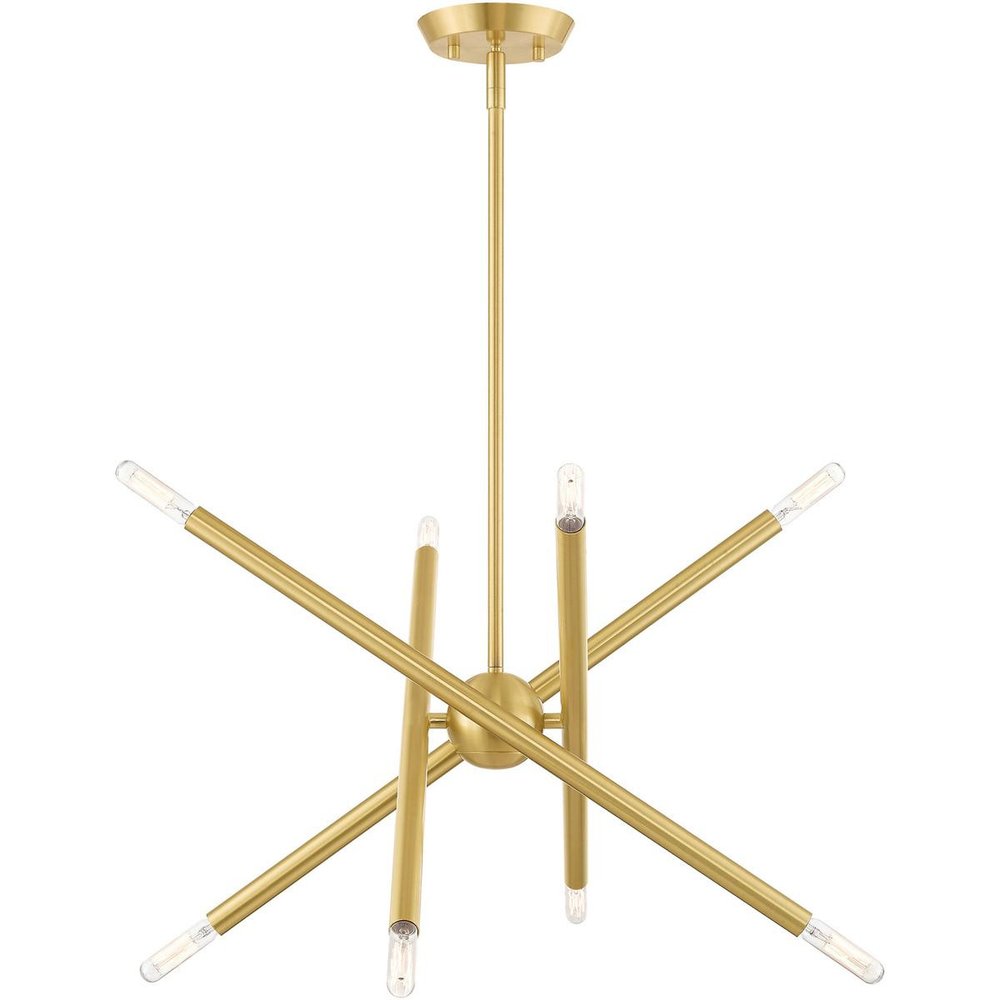 Eight Light Dimmable Chandelier With Shades