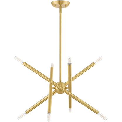 Eight Light Dimmable Chandelier With Shades