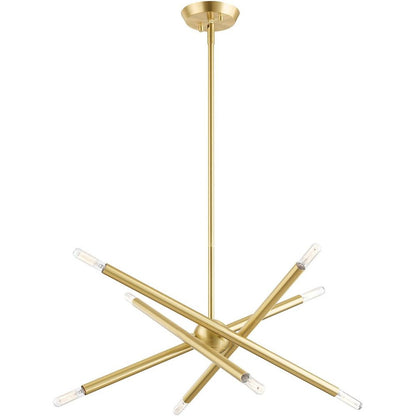 Eight Light Dimmable Chandelier With Shades