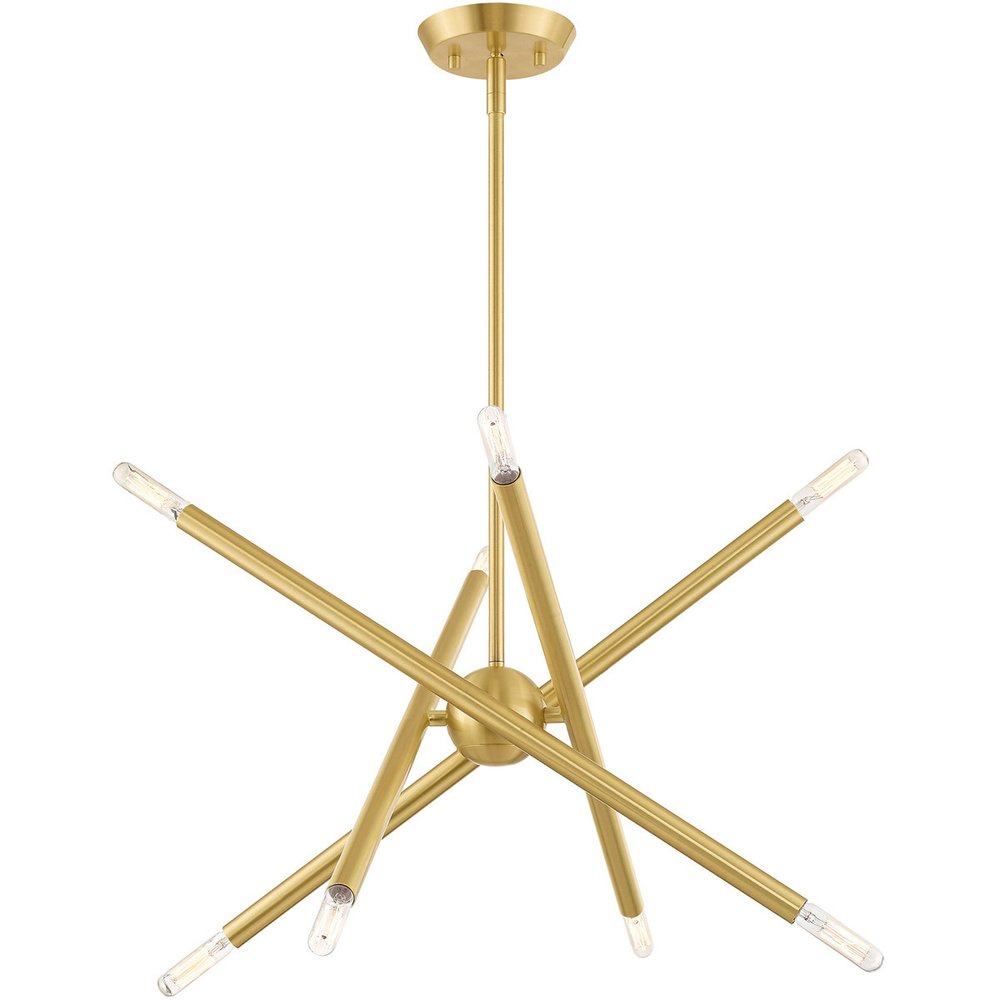 Eight Light Dimmable Chandelier With Shades
