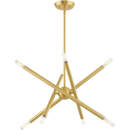 Eight Light Dimmable Chandelier With Shades