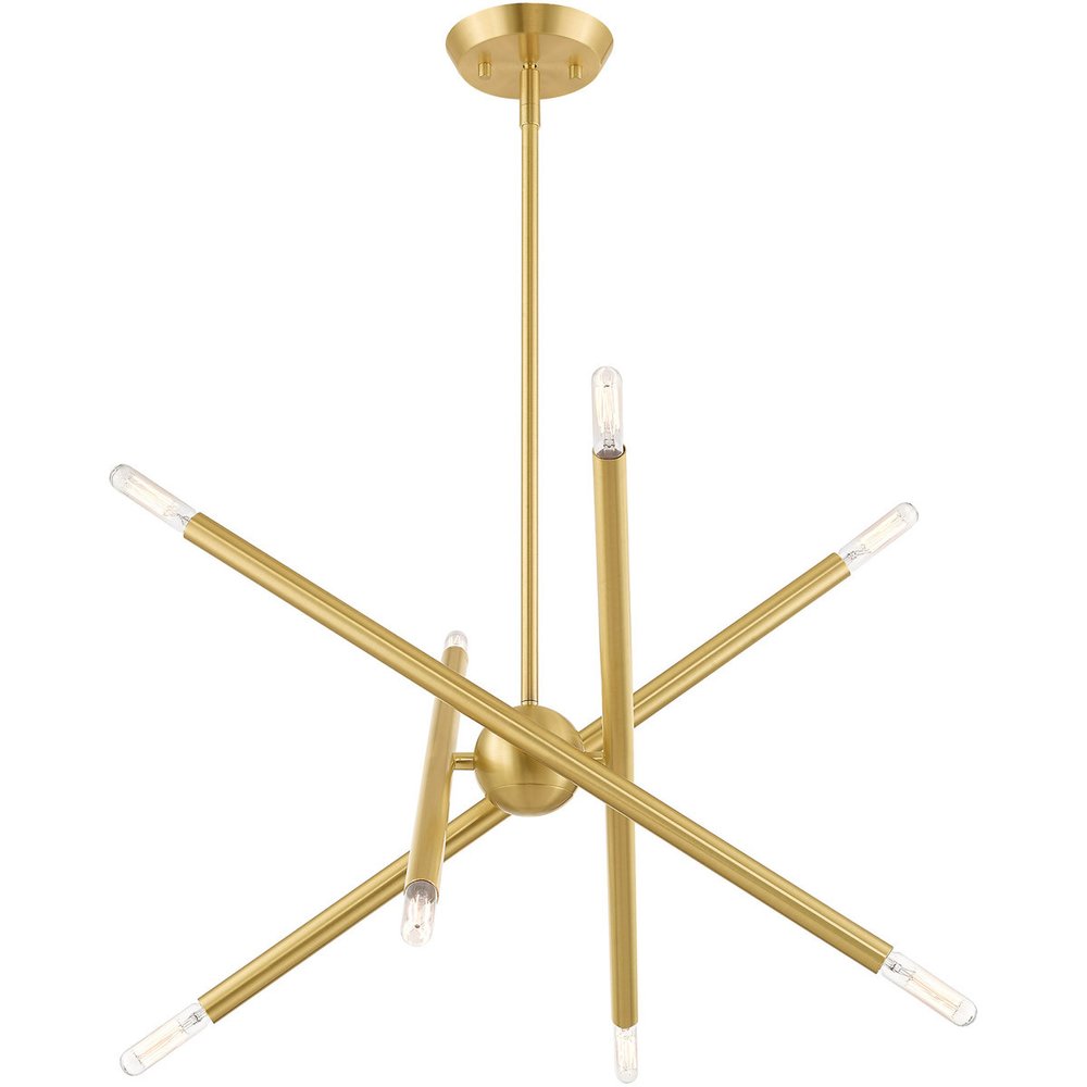 Eight Light Dimmable Chandelier With Shades