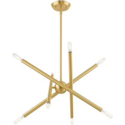 Eight Light Dimmable Chandelier With Shades
