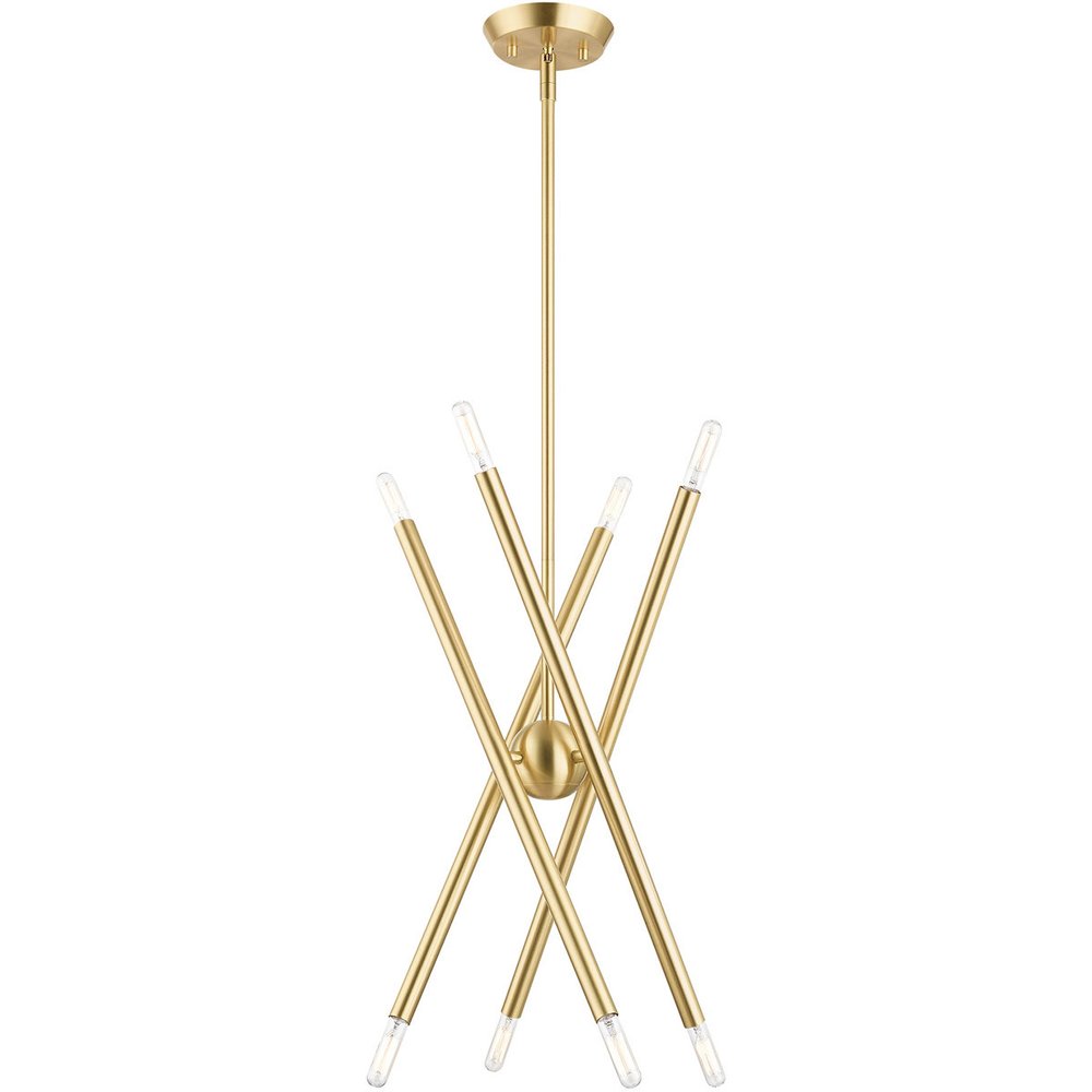 Eight Light Dimmable Chandelier With Shades