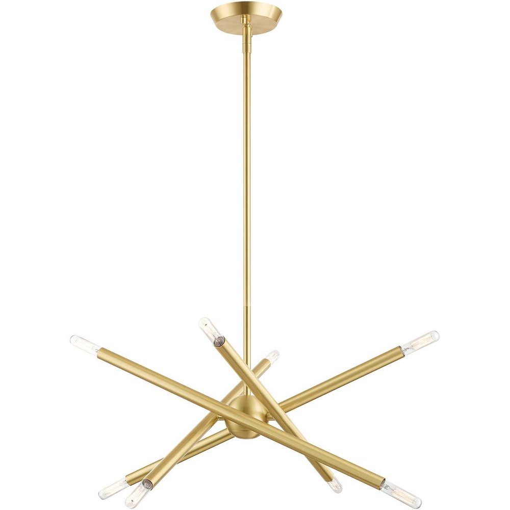 Eight Light Dimmable Chandelier With Shades