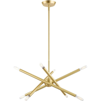 Eight Light Dimmable Chandelier With Shades