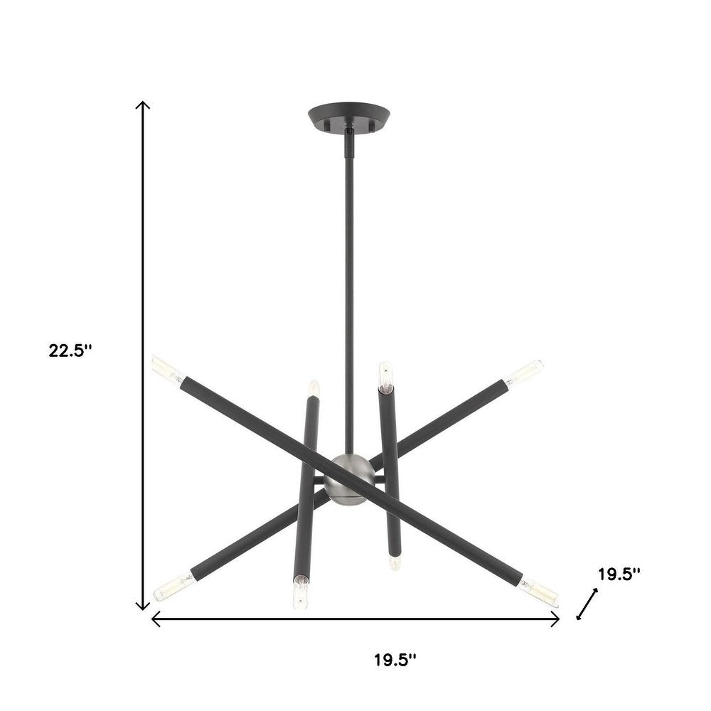 Eight Light Dimmable Chandelier With Shades