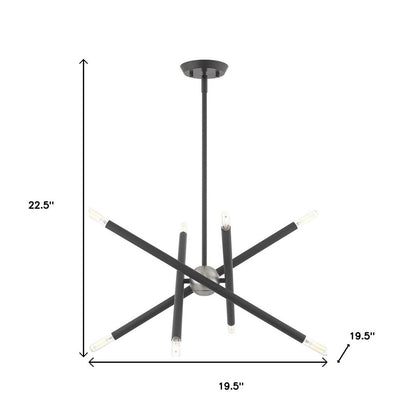 Eight Light Dimmable Chandelier With Shades