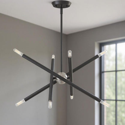 Eight Light Dimmable Chandelier With Shades