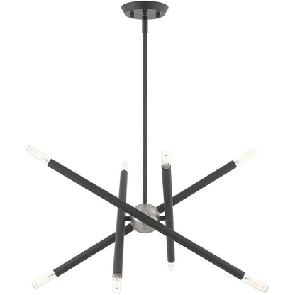 Eight Light Dimmable Chandelier With Shades