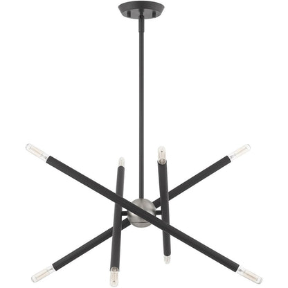 Eight Light Dimmable Chandelier With Shades