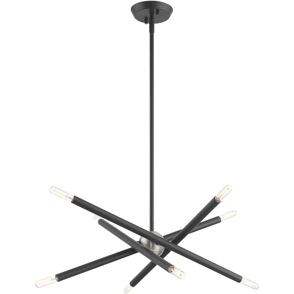 Eight Light Dimmable Chandelier With Shades