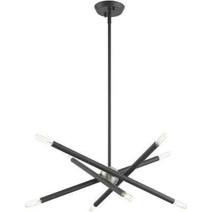 Eight Light Dimmable Chandelier With Shades