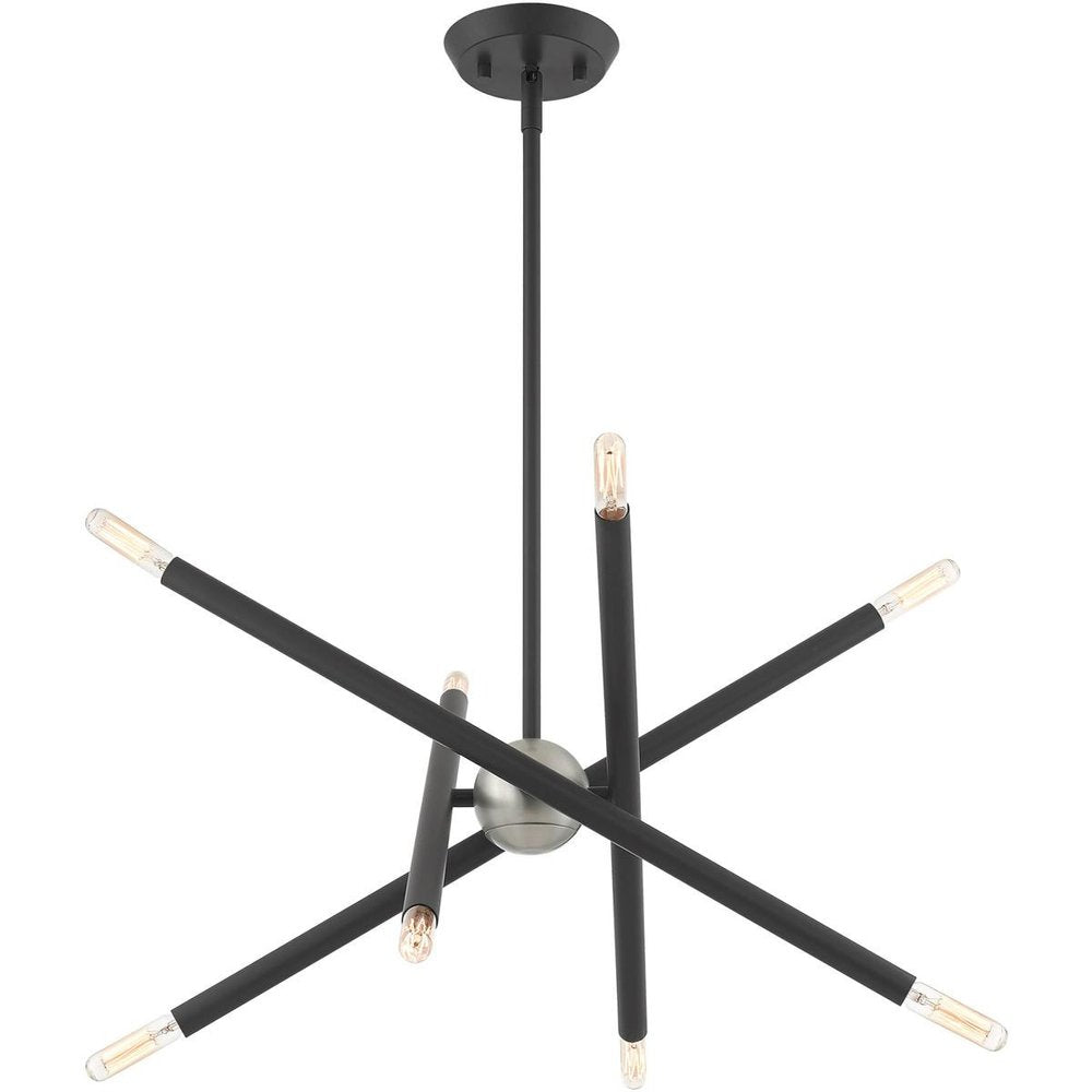 Eight Light Dimmable Chandelier With Shades