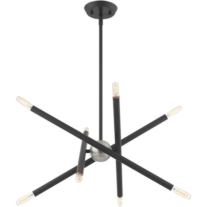 Eight Light Dimmable Chandelier With Shades