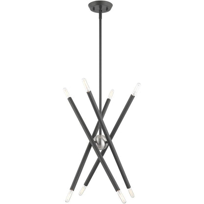 Eight Light Dimmable Chandelier With Shades