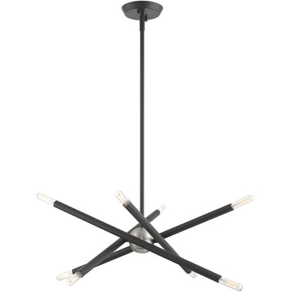 Eight Light Dimmable Chandelier With Shades