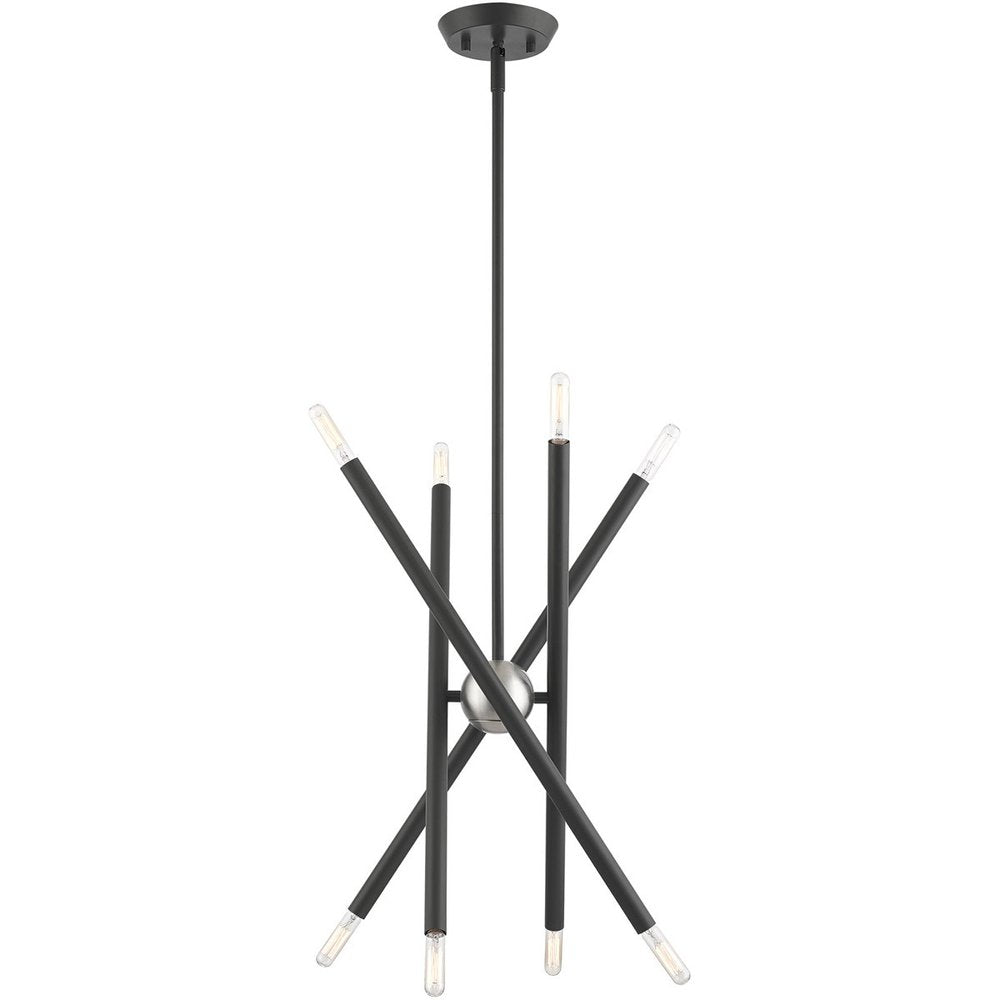 Eight Light Dimmable Chandelier With Shades