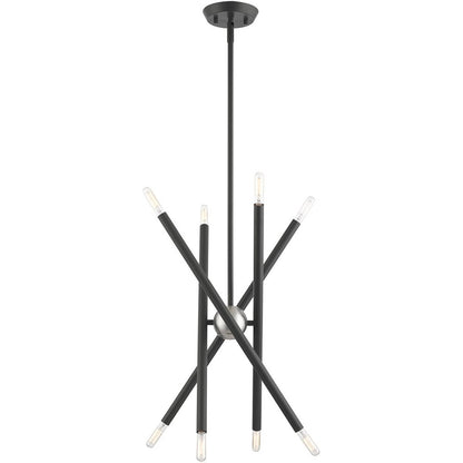 Eight Light Dimmable Chandelier With Shades