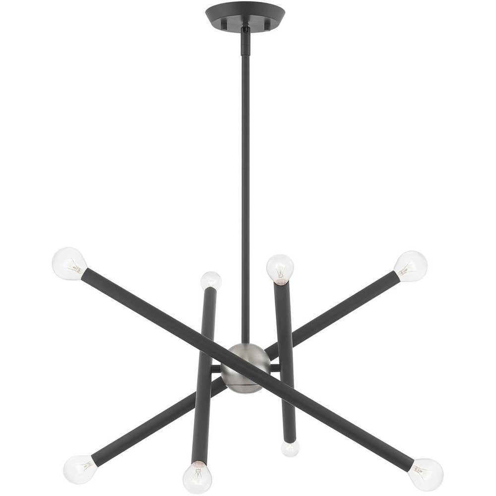 Eight Light Dimmable Chandelier With Shades