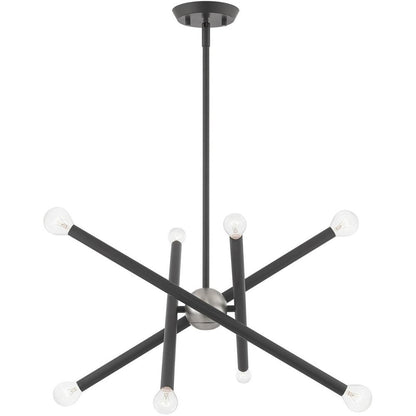 Eight Light Dimmable Chandelier With Shades
