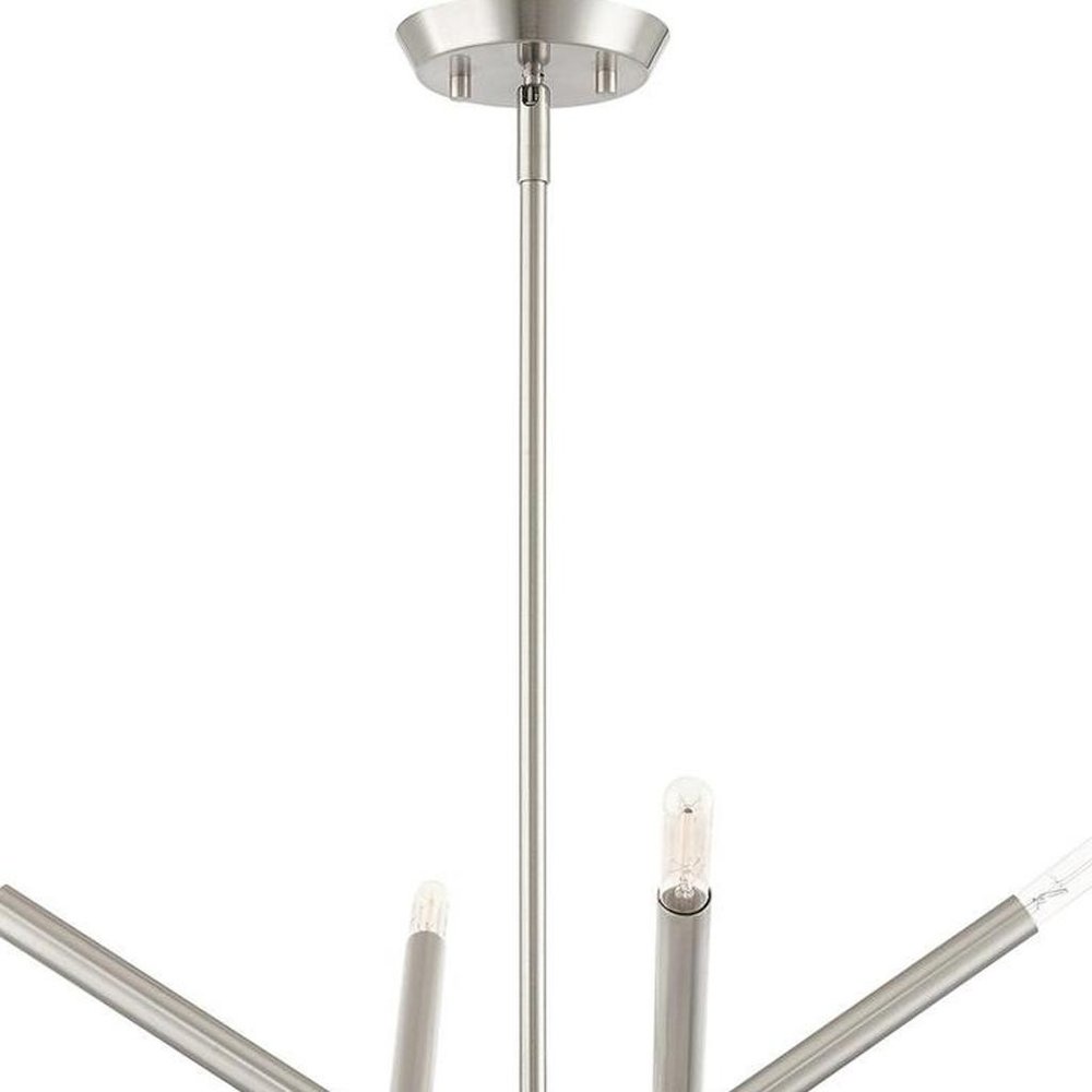 Eight Light Dimmable Chandelier With Shades